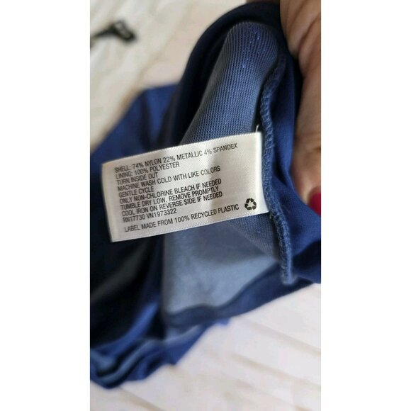 Wild Fable Mini Dress Metallic Bodycon Long Sleeve Cutout Stretch Blue XL NWTD - Picture 9 of 10